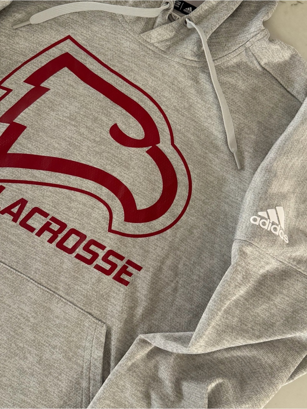 Winthrop University Eagles Lacrosse Issued Hoodie Shirt L Mens Adidas Gray - Picture 2 of 8